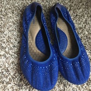 Blue sparkly Flats